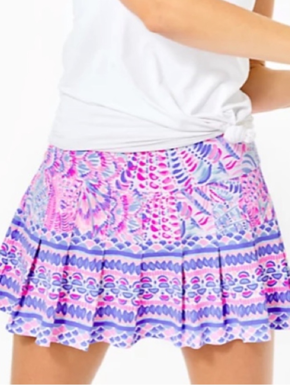 Lilly Pulitzer luxletic Annora preppy working raz berry sea out skort size small